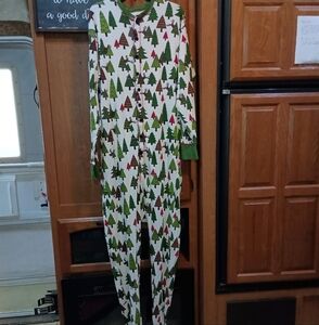 Lazy One Cotton Onesie/ Union Suit - Green and White XXL Trees & Deer